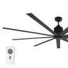 Large diameter 96 in. industrial ceiling fan in black finish.