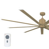Large diameter 96 in. industrial ceiling fan in gold finish.