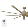 Large diameter 96 in. industrial ceiling fan in gold finish.