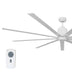 Large diameter 96 in. industrial ceiling fan in white finish.