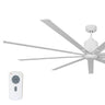 Large diameter 96 in. industrial ceiling fan in white finish.