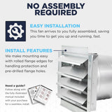 This heavy duty exhaust fan is easy to install with an illustrated manual.