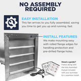 14 In. Heavy Duty Exhaust Fan with High Performance Totally Enclosed Motor