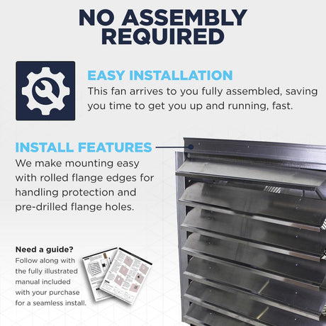 This heavy duty exhaust fan is easy to install with an illustrated manual.