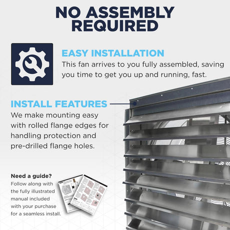 This heavy duty exhaust fan is easy to install with an illustrated manual.