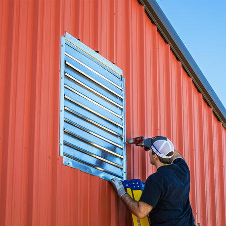 Customer finishes an install of an IF36 to add ventilation to his barn shop. 