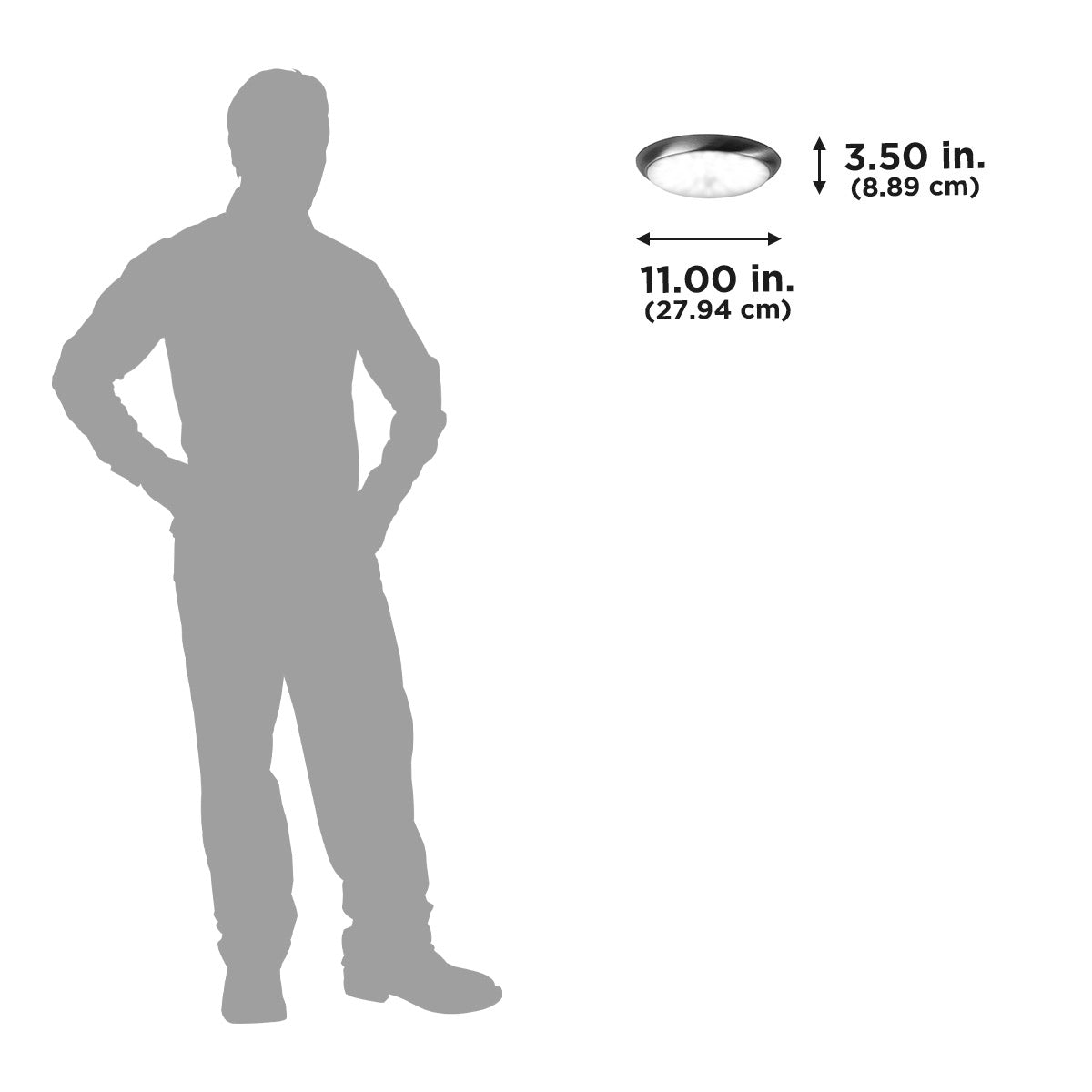 11 in. LED Flush Mount Ceiling Light Fixture with Frosted Glass Shade