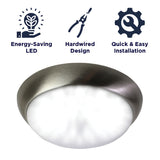 11 in. LED Flush Mount Ceiling Light Fixture with Frosted Glass Shade