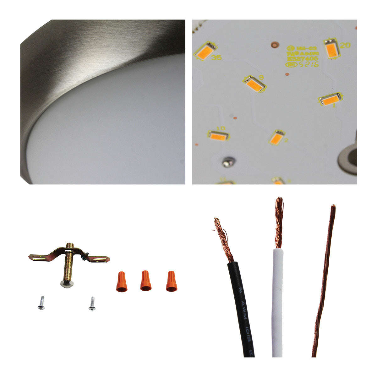 13 in. LED Flush Mount Ceiling Light Fixture with Frosted Glass Shade