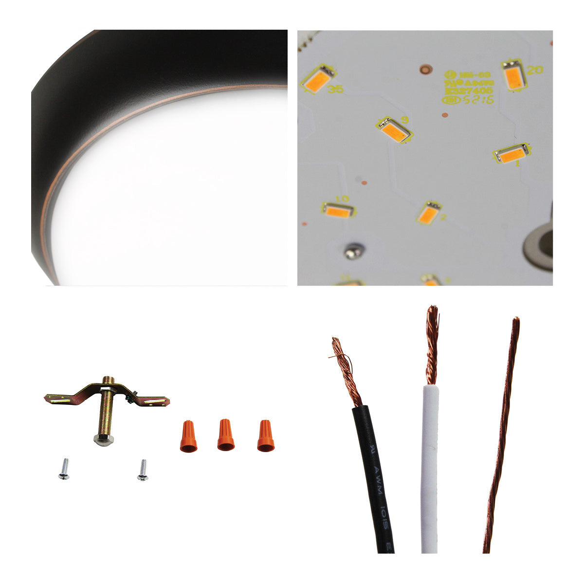 11 in. LED Flush Mount Ceiling Light Fixture with Frosted Glass Shade