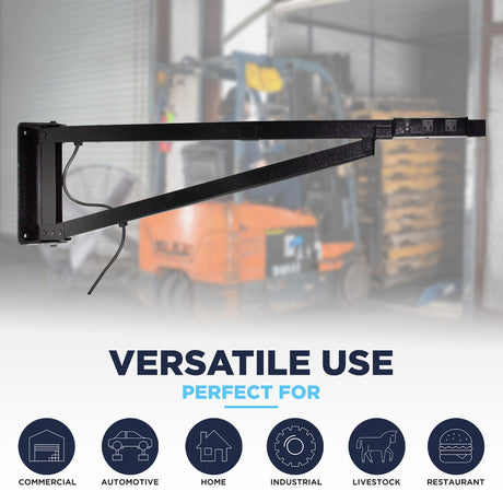 This industrial wall bracket is perfect for use in commercial spaces, auto garages, industrial warehouses, barns, restaurants and more. 