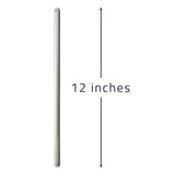 This brushed nickel pole has a 3/4 in. outer diameter and is 12 in. long.