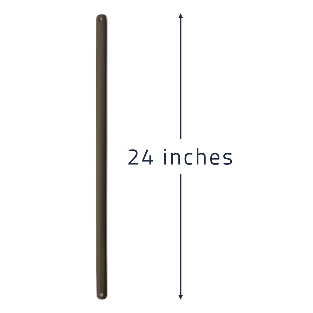 This oil-rubbed bronze pole has a 3/4 in. outer diameter and is 24 in. long.