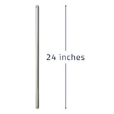 This brushed nickel pole has a 3/4 in. outer diameter and is 24 in. long.