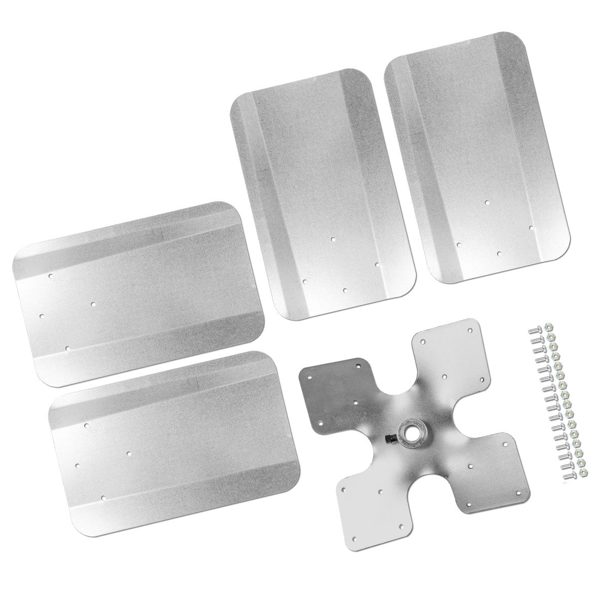 You receive 4 fan blades with hub/spider and hardware for assembly.