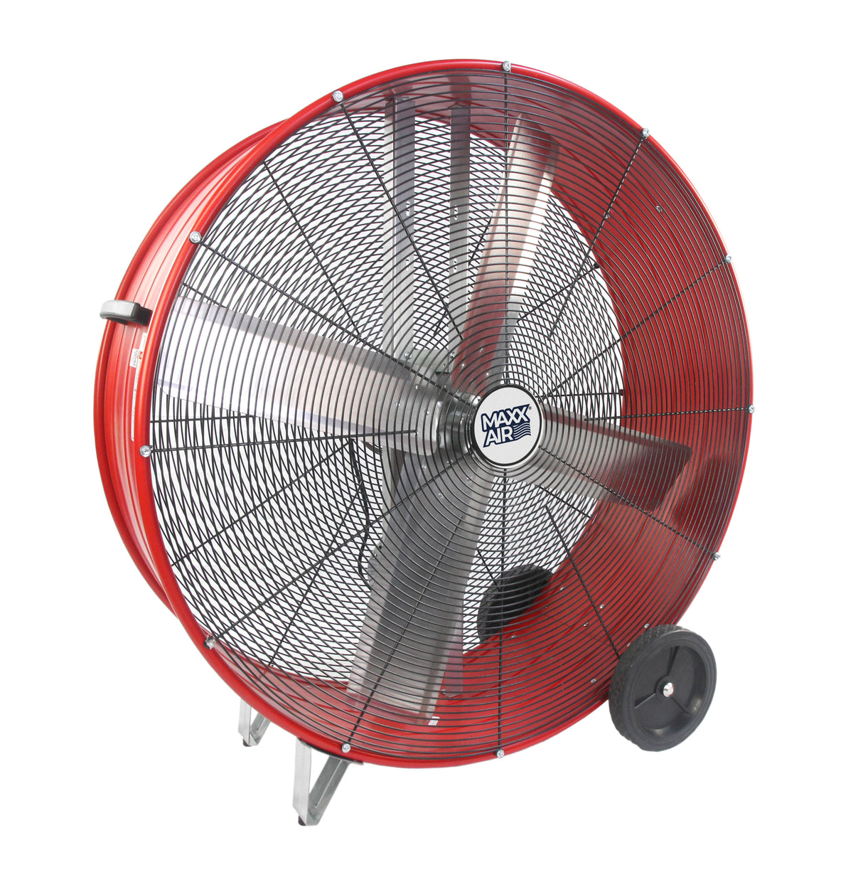 42 in. Pro series belt drive drum fan in red finish.