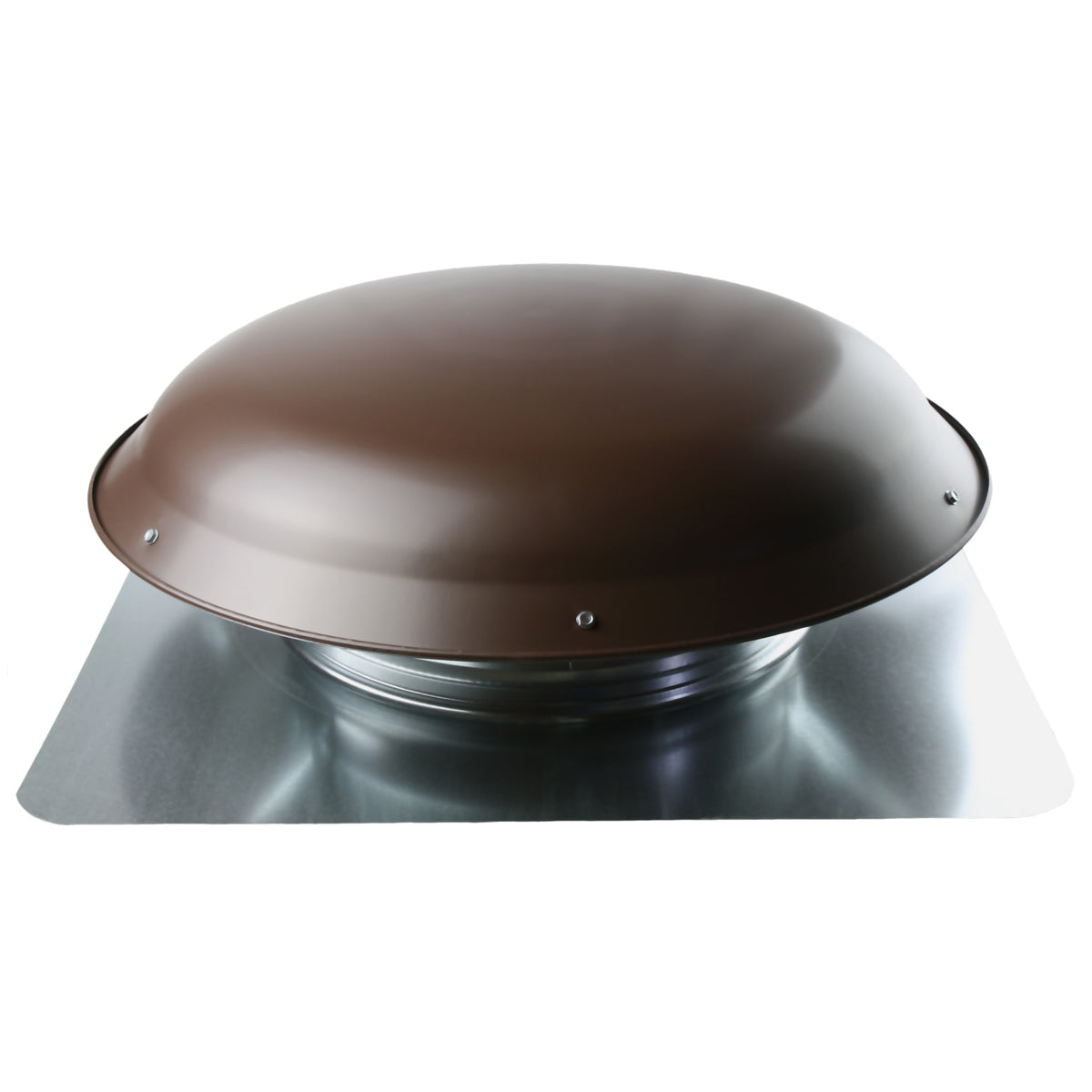 Profile view of the 1000 series roof vent fan showing the steel dome. 