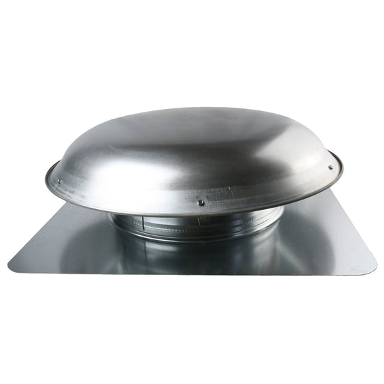 Profile view of the 2001 series roof mount power attic vent showing the aluminum dome.