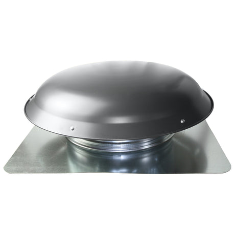 Profile view of the 2001 series roof mount power attic vent showing the steel dome.