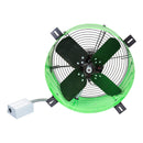 Back view of the gable fan showing the precision balanced fan blades for powerful air output.