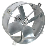 Back view of the gable fan showing the precision balanced fan blades for high performance output. 