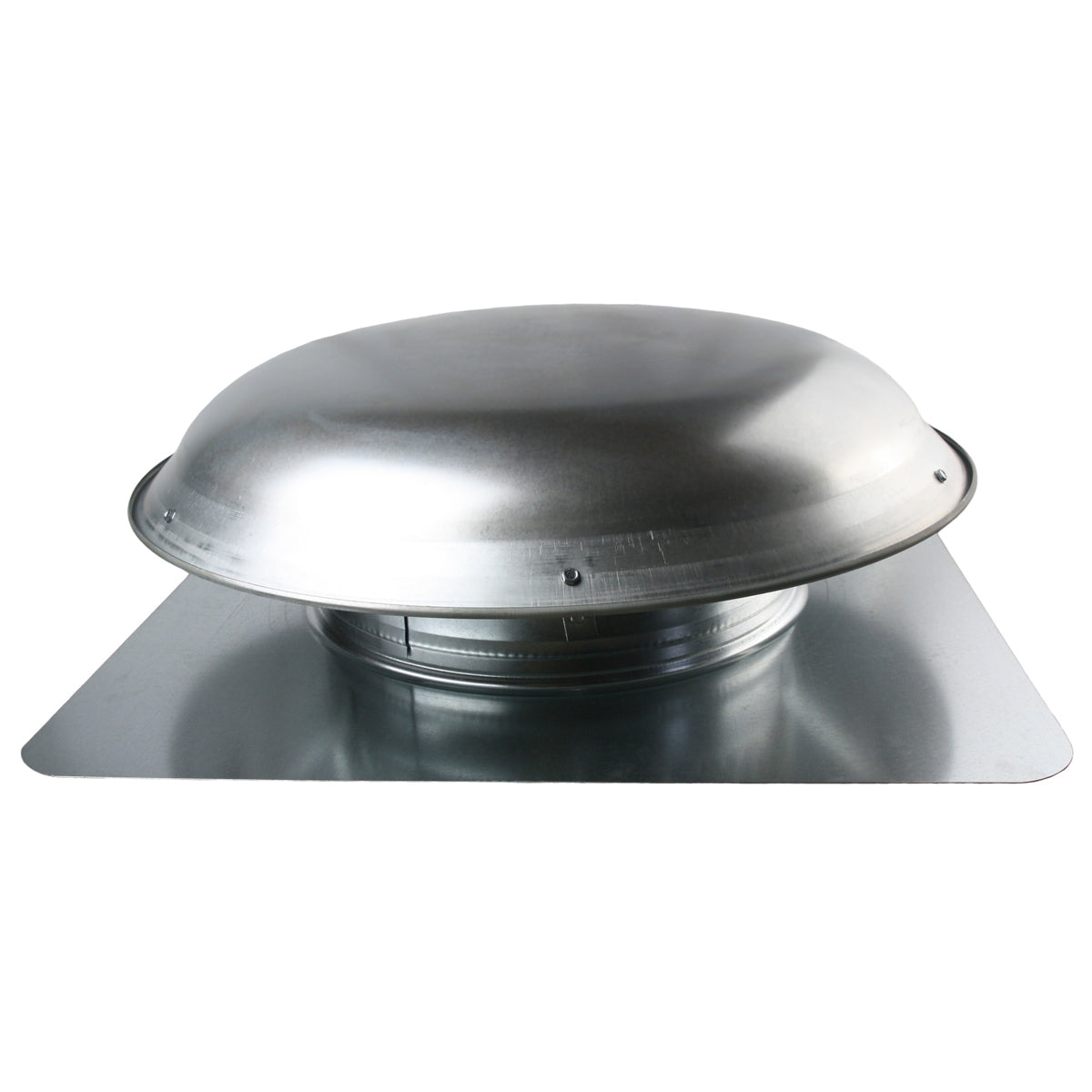 Profile view of the 3000 series roof mount power attic vent showing the aluminum dome.