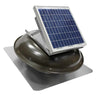 433 CFM solar roof mount fan in weathered gray finish with solar panel mounted on dome.