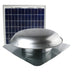 433 CFM solar roof mount fan in mill finish with solar panel.