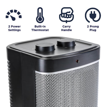10 In. Electric Indoor Portable Oscillating Fan-Forced Ceramic Heater –  Maxx Air