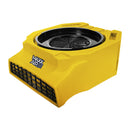 Floor drying fan with high visiblity rotomolded plastic housing in yellow finish.