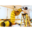 The hanger rings on the hose allow this professional contractor to effectively pull dust away from his work area in a home.