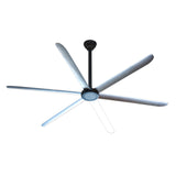 Large 108 in. diameter ceiling fan in anodized black finish. 