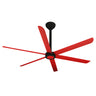 Modern 108 in. diameter HVLS ceiling fan in vibrant red finish. 