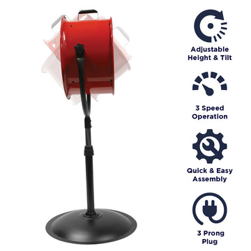 monarki cirkulation Association 16 In. 3-Speed Tilting Adjustable Height Pedestal Fan – Maxx Air