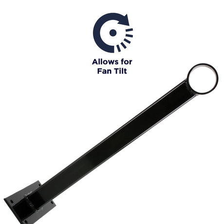 This bracket allows for the fan head to tilt while being used as a wall mount unit.