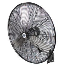  30 in. wall mount fan with powder-coated metal steel construction in black finish.