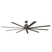  Large diameter 96 in. industrial ceiling fan in oil-rubbed bronze finish.