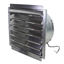 24 in. wall exhaust fan with aluminum louvered opening.