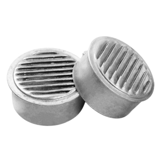 Two 1 in. mini vents showing the louvered design.