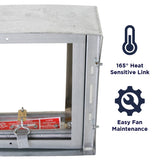 Features of the NXCFRD include a heat sensitive link and easy fan maintenance. 