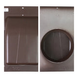 Detail view of the top and underside of the slant back vent showing the mesh screen and steel construction.