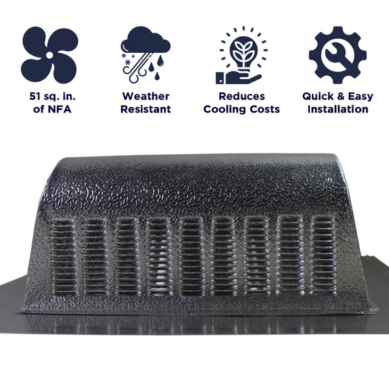 Features of the SBV 603 slant back vent include 51 sq. inches of net free air, weather resistant construction, reduction of cooling costs, and a quick and easy install. 