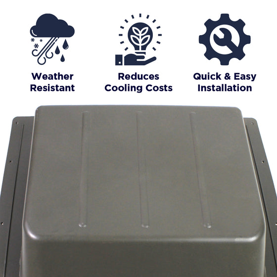 Features of the SBV 61 slant back vent includes weather resistant construction, reduction of cooling costs, and a quick and easy install.