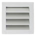 Front view of the aluminum louver vent in white finish.