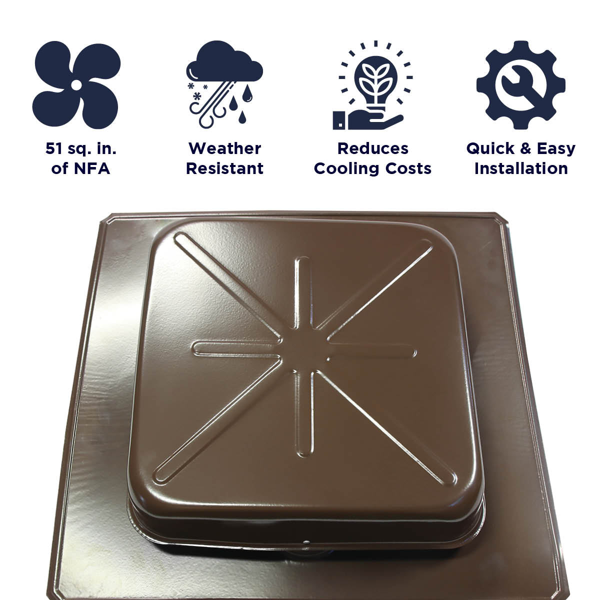 Features of the STV-51 series includes 51 sq. inches of net free air, weather resistant construction, reduction of cooling costs, and quick and easy install.