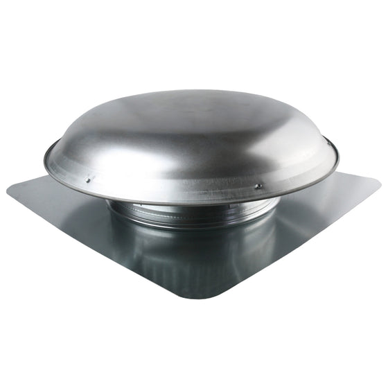 Angled view of the round vent showing the flange and low profile dome construction. 