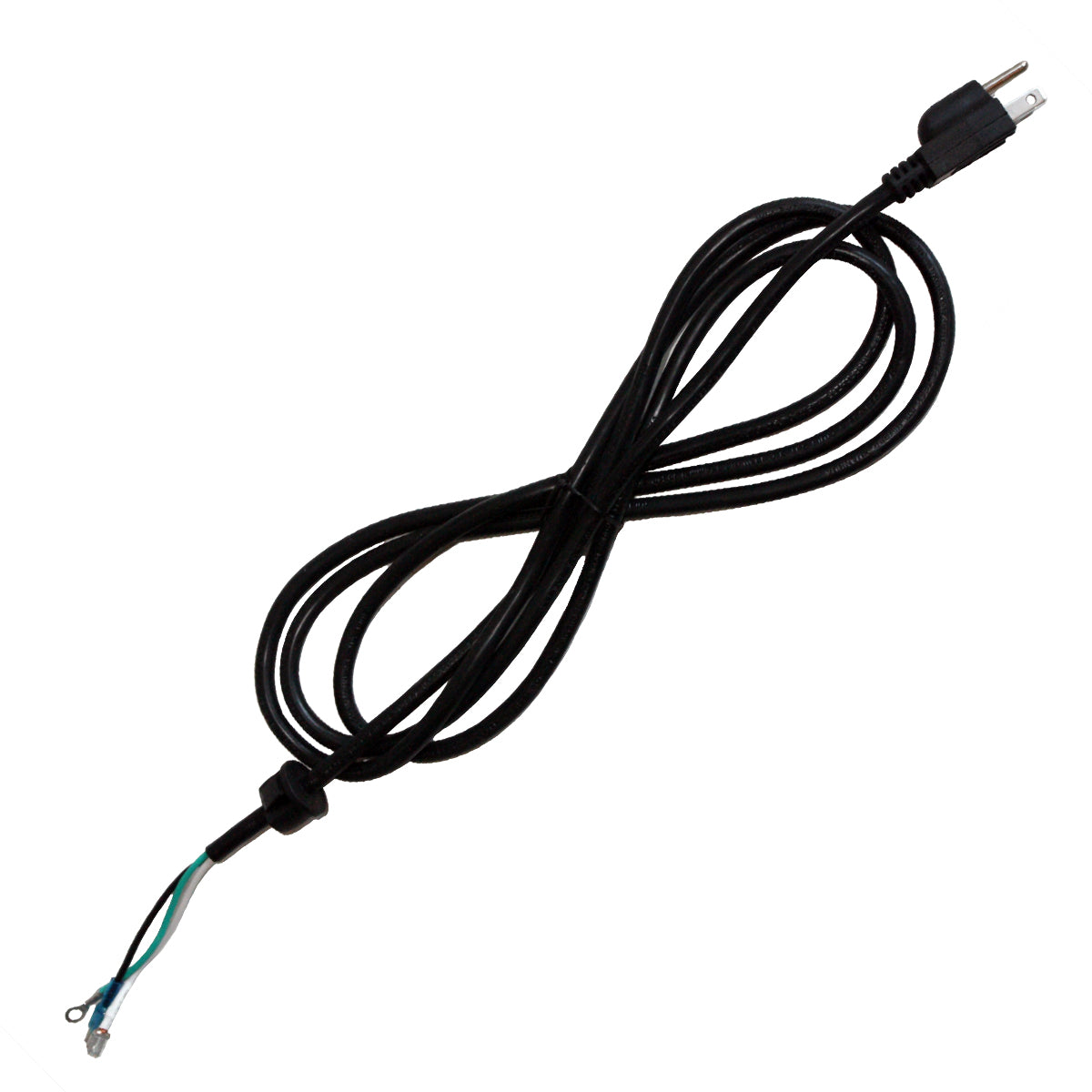 7.5 foot SJT power cord with 3 prong plug.