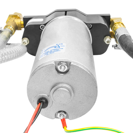 Bottom of the Maxx Air misting fan pump showing the connections. 