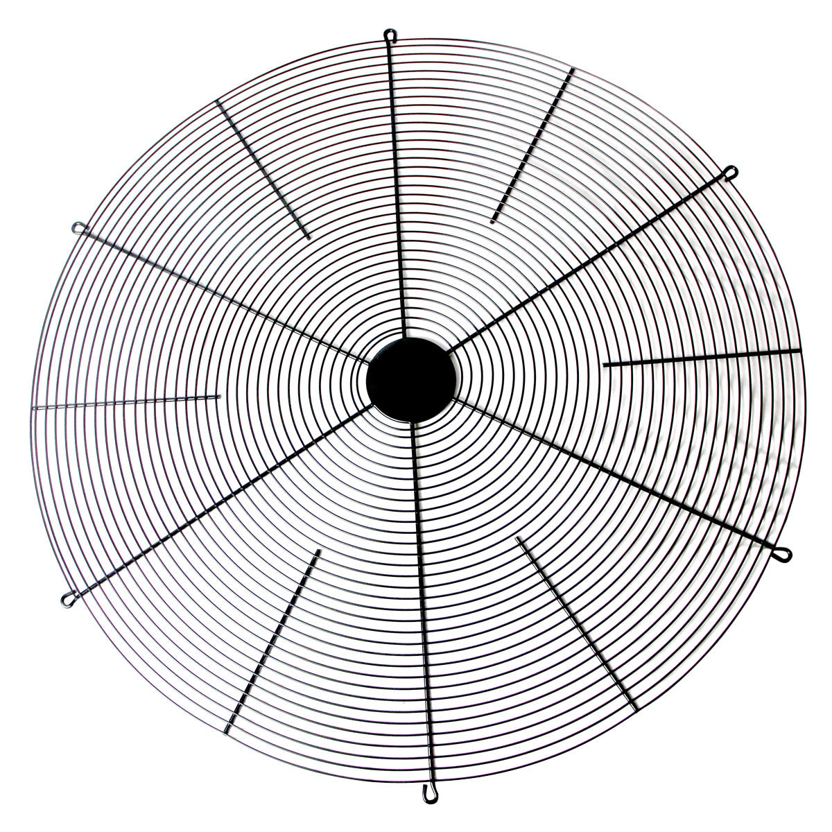 Front of steel grille for barrel fan.