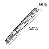 This yoke grille measures 33.5 in. (85.09 cm) tall and 2.25 in. (5.72 cm) deep. 